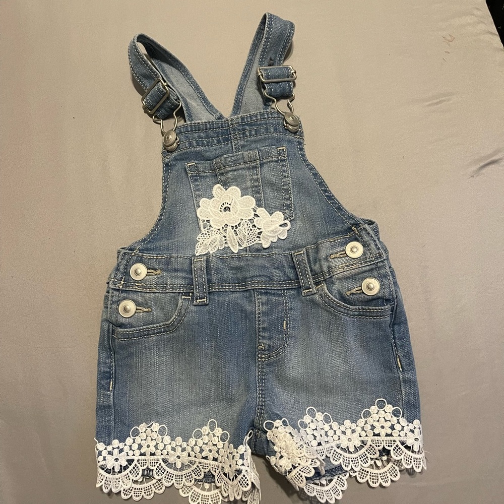 Denim shorts overalls